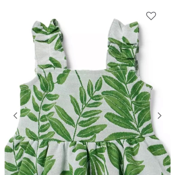 New with tags Janie and Jack floral jacquard palm green and white leaf dress - Picture 2 of 5